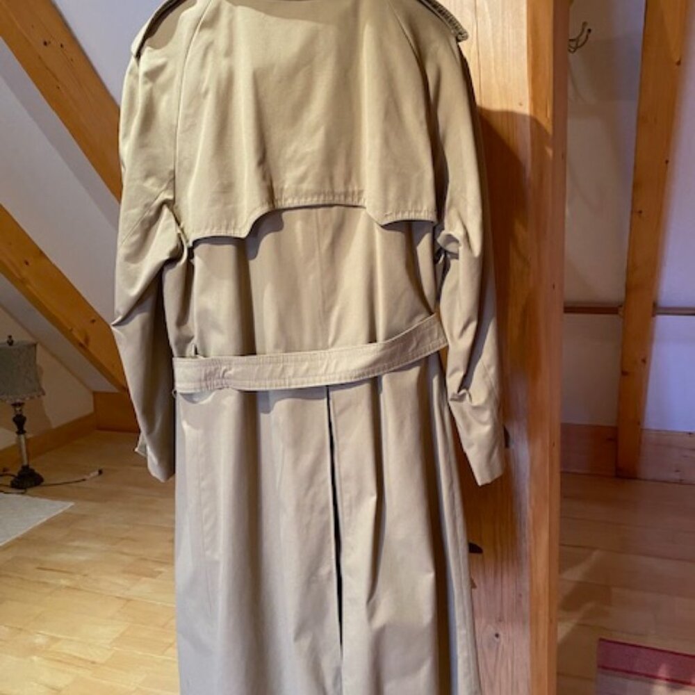 Europe Craft Vintage Trench Coat Beige Dress Coat Removable Wool Liner, Med / L - Picture 3 of 14